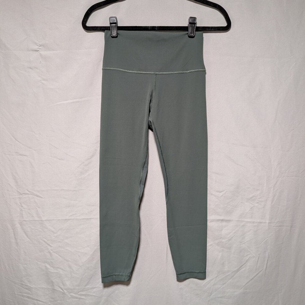 Lululemon Sage Green‎ High Rise Leggings Ankle Yoga Athletic Pants Women's 6